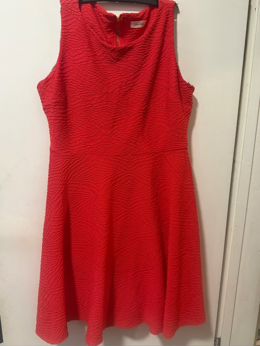 Calvin Klein Textured Sleeveless A-Line Dress